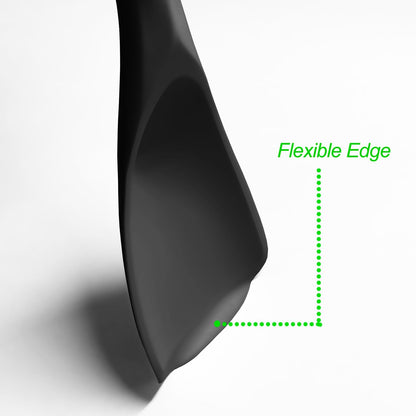 Cooking Spoon for Nonstick Cookwares, Silicone Spoon for Mixing, Scoop, and Scrape, Black, 11.4''