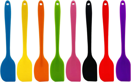 8 Pcs Silicone Spatulas, 8.3 inch Heat Resistant Non-Stick Rubber Spatula for Baking Cooking