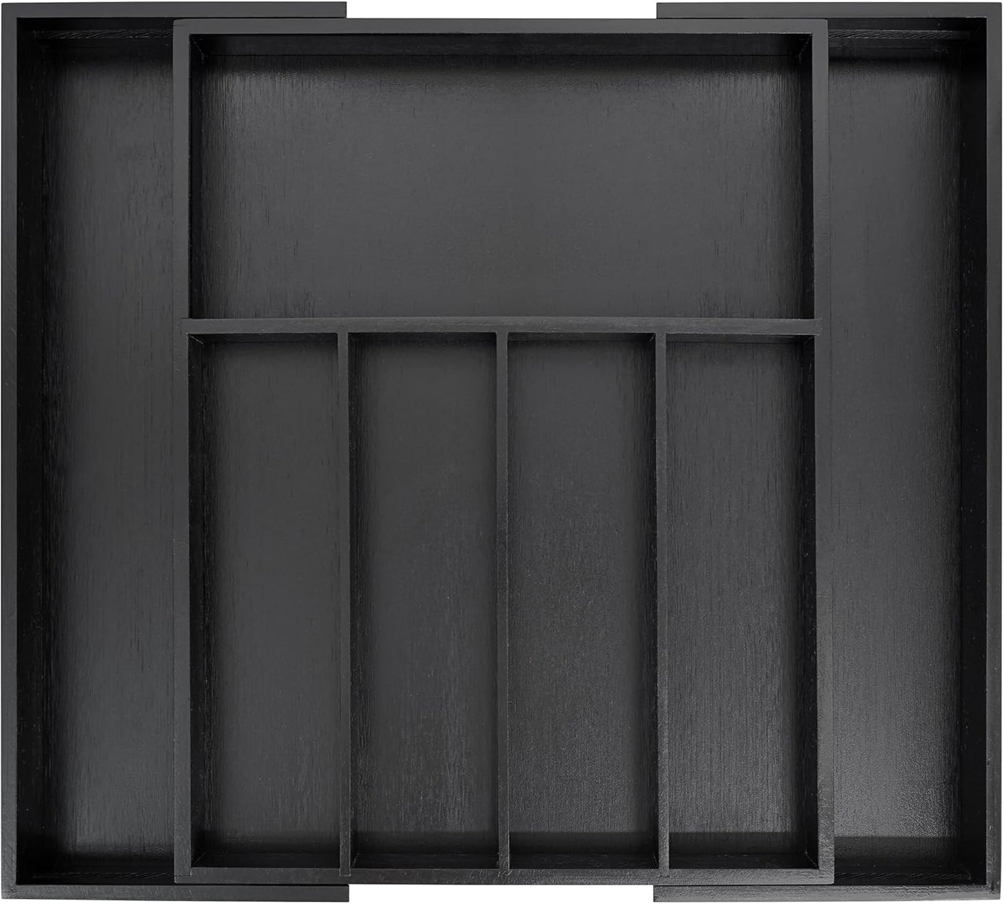 VaeFae Bamboo Kitchen Drawer Organizer, Medium, Natural | Kitchen Utensil Holder, Multi-Function Drawer Storage，38 cm D x 29.2-45.7 cm W, 5-7 Slots, Natural