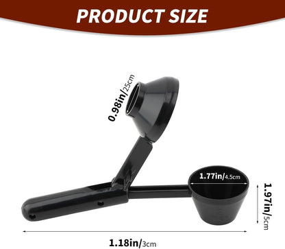 2pcs Coffee Scoop and Funnel for Reusable K Cup,Protein Scoop Funnel,Coffee Powder Scoops,Coffees Measuring Spoons 2 Tablespoon or Ground Coffees(COLOR:Black)