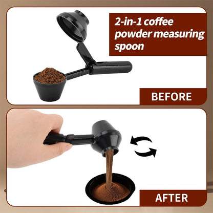 2pcs Coffee Scoop and Funnel for Reusable K Cup,Protein Scoop Funnel,Coffee Powder Scoops,Coffees Measuring Spoons 2 Tablespoon or Ground Coffees(COLOR:Black)
