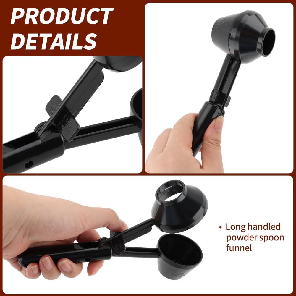2pcs Coffee Scoop and Funnel for Reusable K Cup,Protein Scoop Funnel,Coffee Powder Scoops,Coffees Measuring Spoons 2 Tablespoon or Ground Coffees(COLOR:Black)