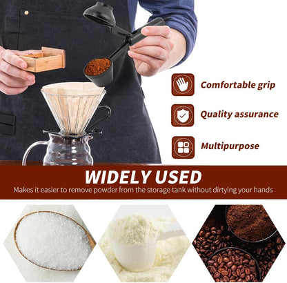 2pcs Coffee Scoop and Funnel for Reusable K Cup,Protein Scoop Funnel,Coffee Powder Scoops,Coffees Measuring Spoons 2 Tablespoon or Ground Coffees(COLOR:Black)