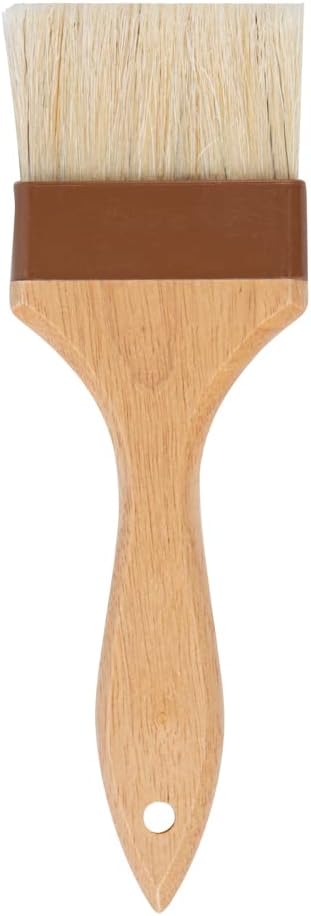 Pastry Tek 3 Inch Wide Buttering Brush 1 Boar Bristle Pastry Brush - Hardwood Handle Built-In Hanging Hole Wood Basting Brush Sturdy Ferrule For Glazing And Basting