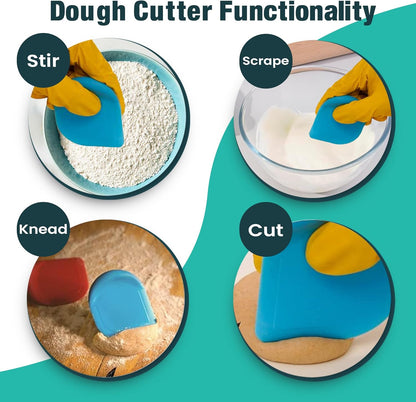 Pan Scraper, Pack Of 3 | Pan Scraper Tool | Pot Scraper | Dish Scraper | Dish Scraper Tool | Unique Silicone Grip Design - No Slipping Unlike Other Scrapers