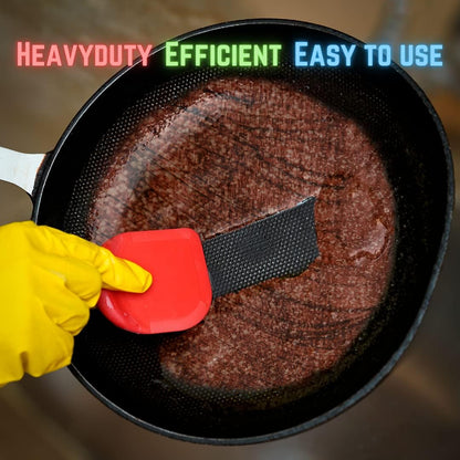 Pan Scraper, Pack Of 3 | Pan Scraper Tool | Pot Scraper | Dish Scraper | Dish Scraper Tool | Unique Silicone Grip Design - No Slipping Unlike Other Scrapers