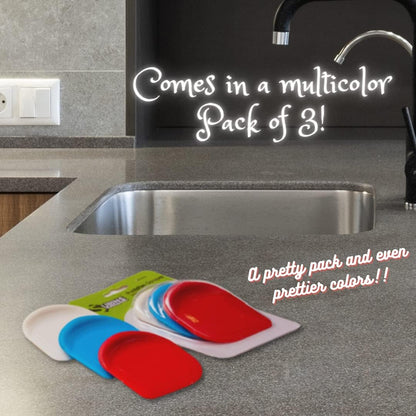 Pan Scraper, Pack Of 3 | Pan Scraper Tool | Pot Scraper | Dish Scraper | Dish Scraper Tool | Unique Silicone Grip Design - No Slipping Unlike Other Scrapers