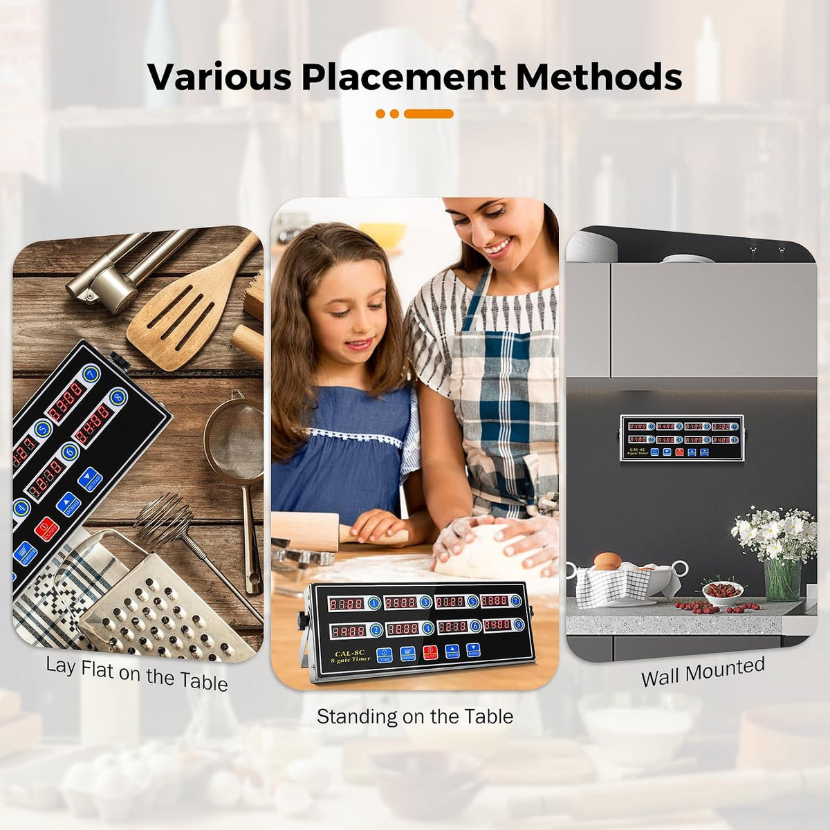 8-Channel Digital Kitchen Timer, Commercial Timer for Restaurant