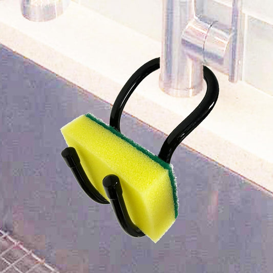 Sling Flexible Sink Caddy, Sink Sponge Holder Organizer, Non-Slip – Holds Sponge, Scrubbing Brush or Dishrag, Not hiding dirt, easy to clean - Black