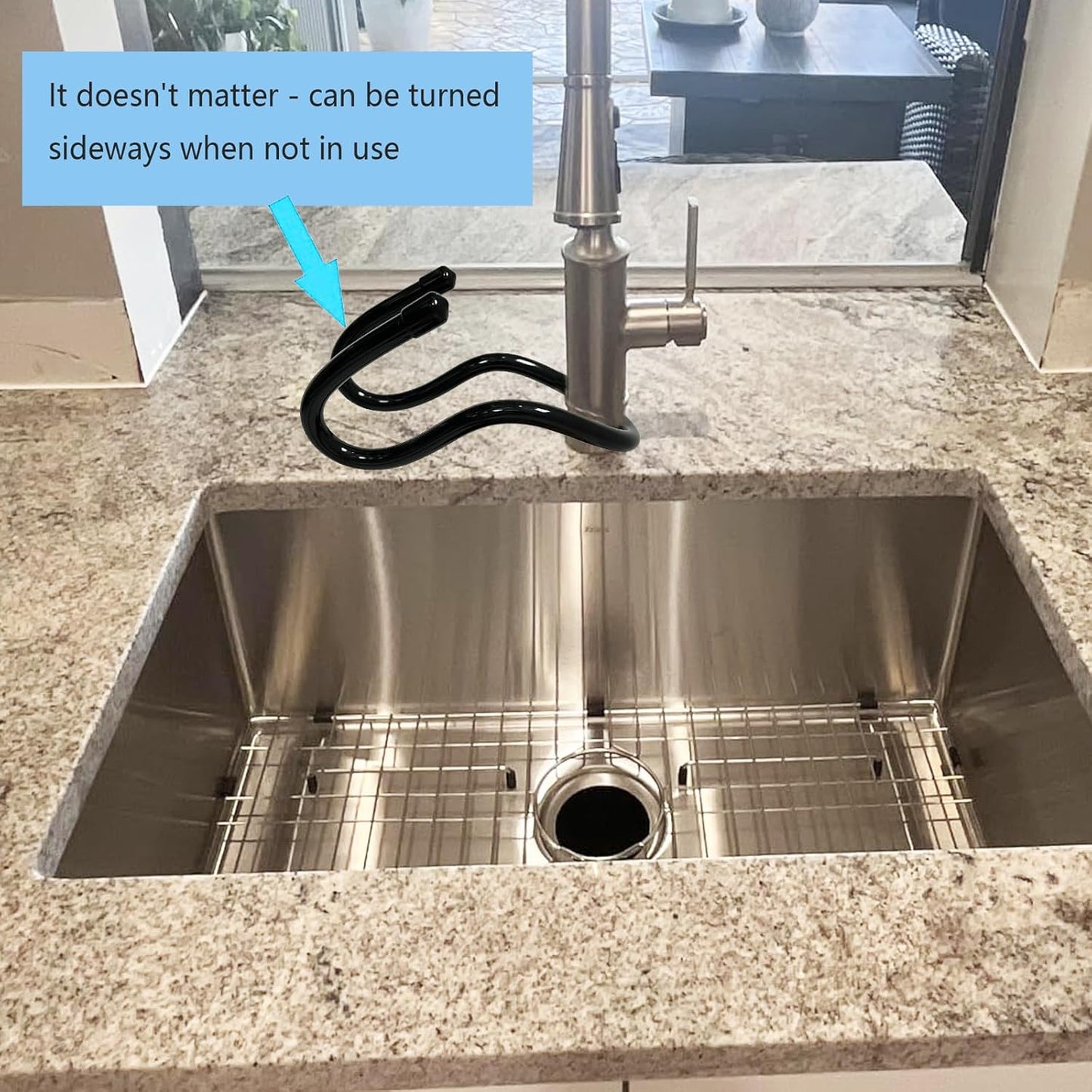Sling Flexible Sink Caddy, Sink Sponge Holder Organizer, Non-Slip – Holds Sponge, Scrubbing Brush or Dishrag, Not hiding dirt, easy to clean - Black