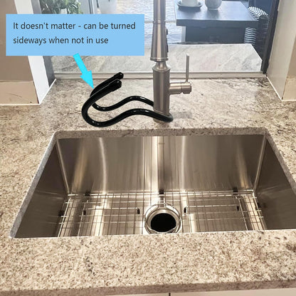 Sling Flexible Sink Caddy, Sink Sponge Holder Organizer, Non-Slip – Holds Sponge, Scrubbing Brush or Dishrag, Not hiding dirt, easy to clean - Black
