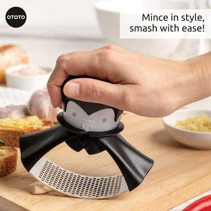 Rockula Garlic Press Rocker - Garlic Masher, Garlic Rocker, Rocking Garlic Press Stainless Steel - Garlic Smasher Spooky Gifts - Easy to Clean