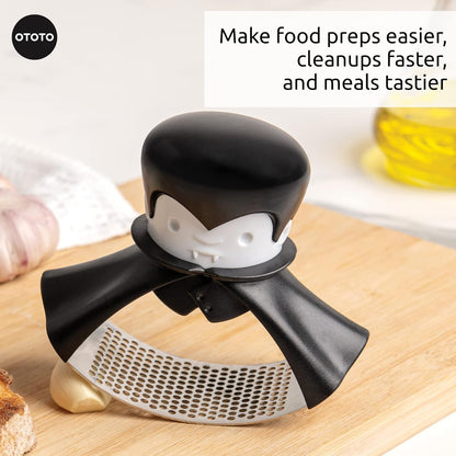 Rockula Garlic Press Rocker - Garlic Masher, Garlic Rocker, Rocking Garlic Press Stainless Steel - Garlic Smasher Spooky Gifts - Easy to Clean