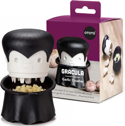 Rockula Garlic Press Rocker - Garlic Masher, Garlic Rocker, Rocking Garlic Press Stainless Steel - Garlic Smasher Spooky Gifts - Easy to Clean