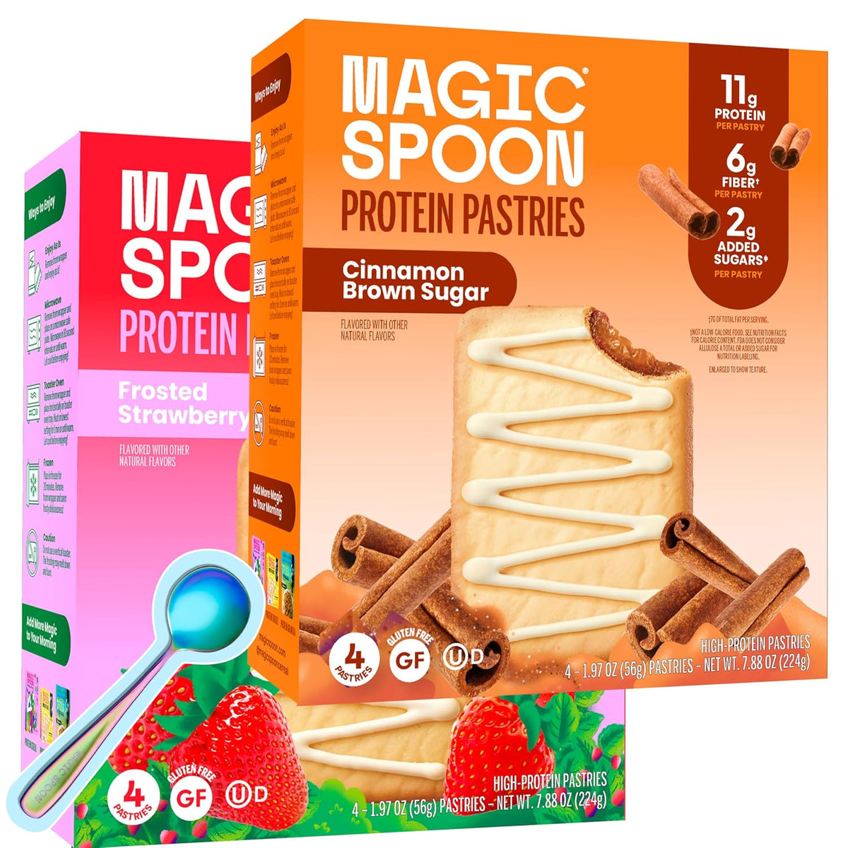 High Protein Pastries - Strawberry & Cinnamon - 2 Boxes, 11g