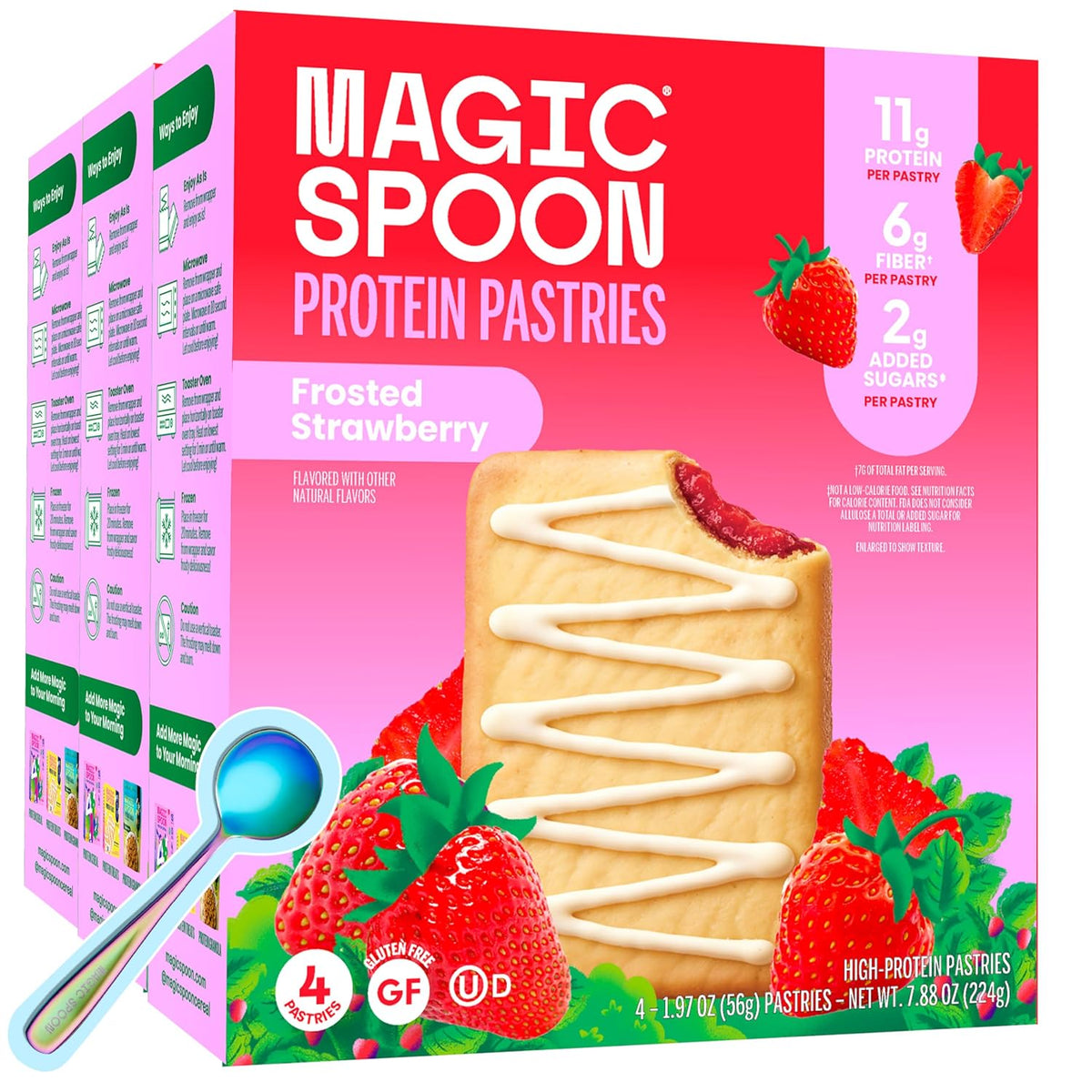 High Protein Pastries - Strawberry & Cinnamon - 2 Boxes, 11g