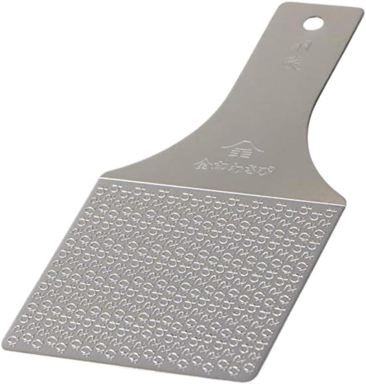 Sustainable Stainless Steel Wasabi Grater - Hagane Zame REGULAR - Grate Wasabi, Garlic, Ginger, Apples, Fruits, Vegetables, Creamy Texture/Kinjirushi Wasabi (Reguar, 6.8 inch x 3.3 inch)