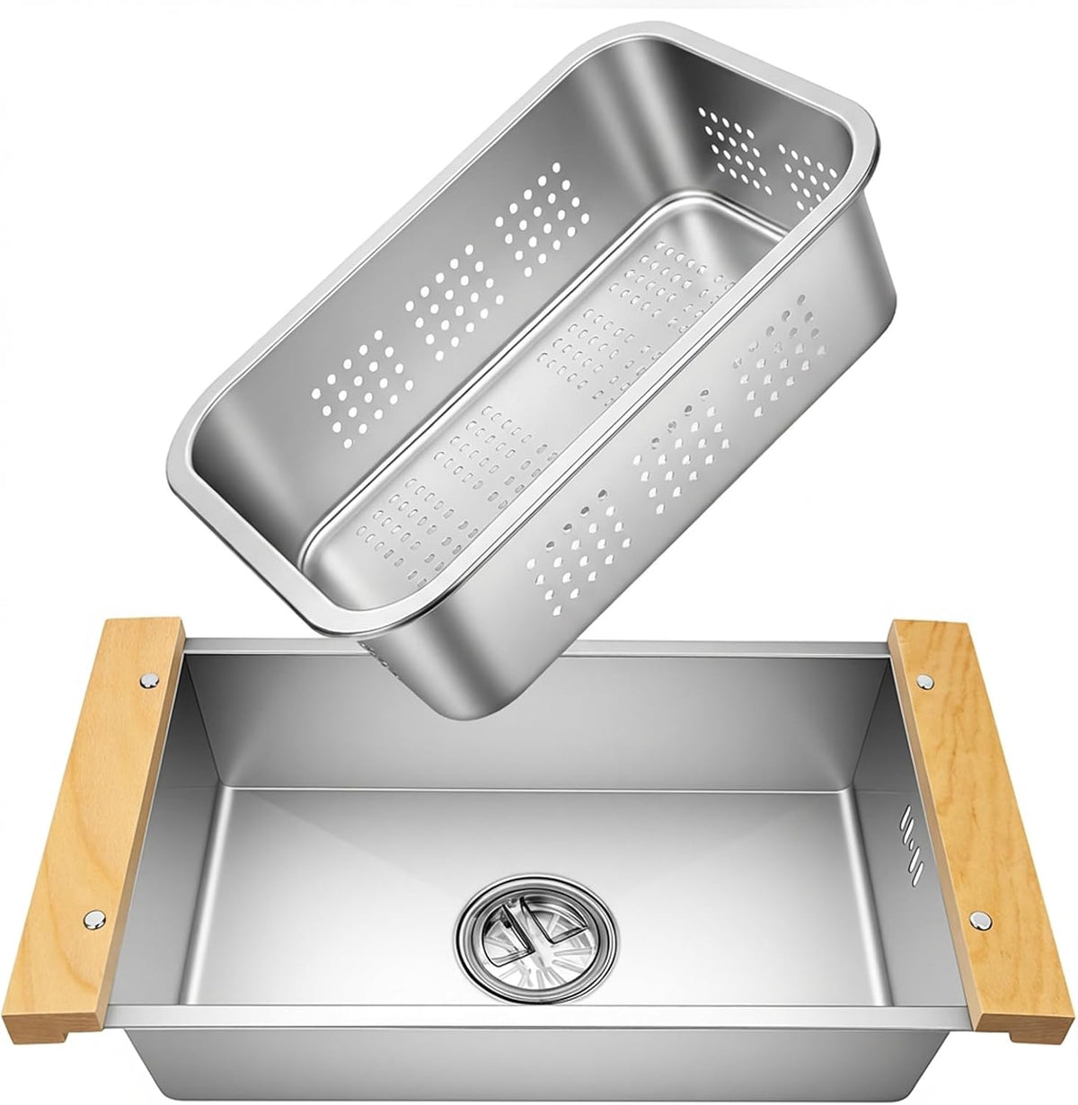 Over the Sink Colander & Dish Basin Combo,Dish Pan for Sink,Sink Wash Basin