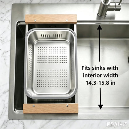 Over the Sink Colander & Dish Basin Combo,Dish Pan for Sink,Sink Wash Basin