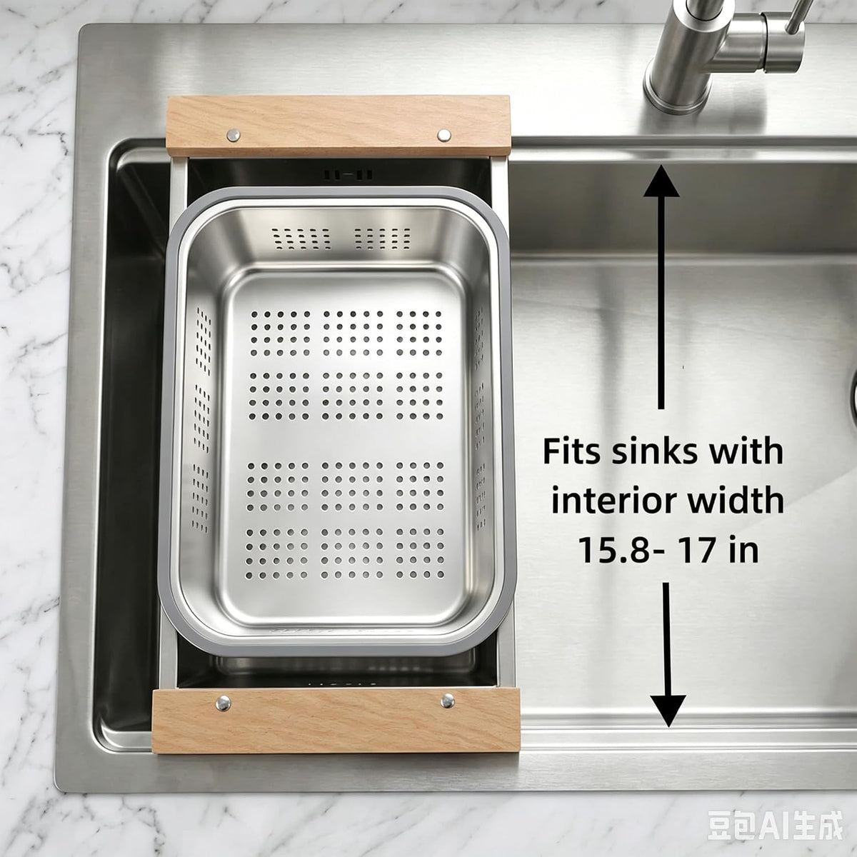Over the Sink Colander & Dish Basin Combo,Dish Pan for Sink,Sink Wash Basin