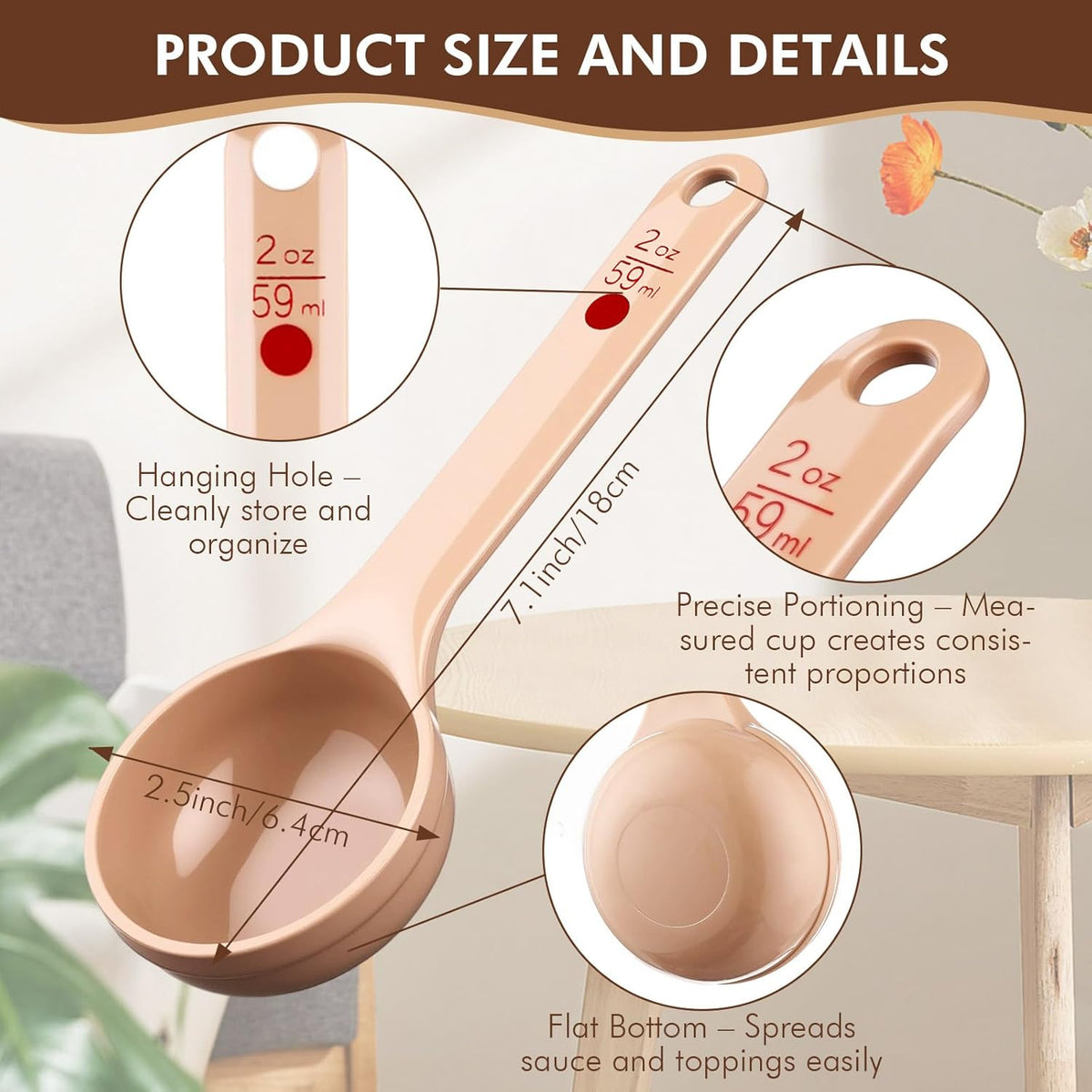 20 Pcs 2 oz Measuring Scoop Short with Short Handle Solid Scoop