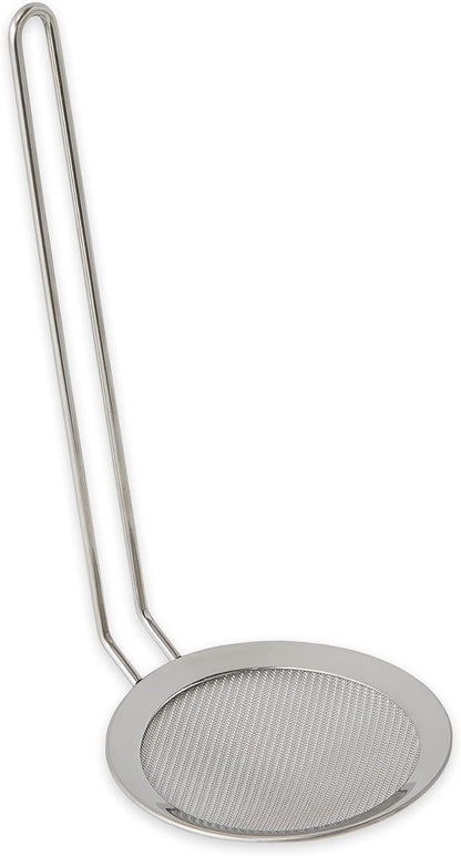 Endurance Kitchen Collection, Stainless Steel Double-Fine Mesh Oil & Fat Strainer/Skimmer Spoon with 8-1/4-Inch Handle, Frying Utensil, 4-Inch Diameter