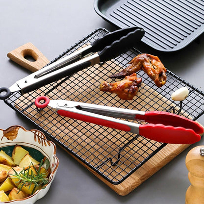 Kitchen Tongs with Silicone Tips - Set of 5, 7 9 Inch Premium Silicone Tipped Tongs for Cooking Heat Resistant, Serving Food, BBQ