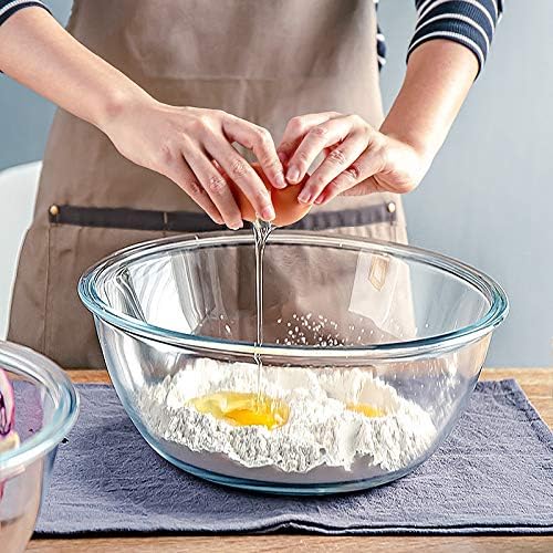 4 Packs Glass Mixing Bowls with Lids Set, 0.8/1.7/2.9/4.8 Qt