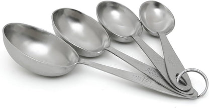 MPC4 4-Piece Stainless Steel Measuring Scoop Set,Silver, 9 inches long