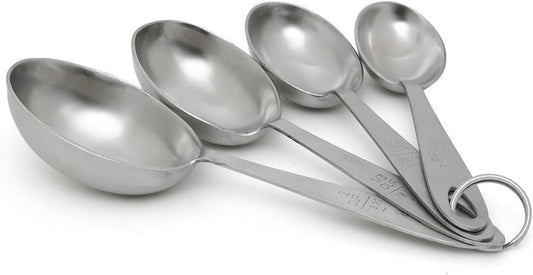 MPC4 4-Piece Stainless Steel Measuring Scoop Set,Silver, 9 inches long