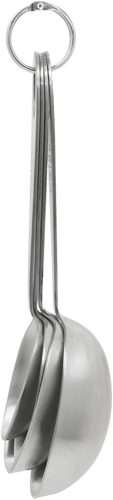 MPC4 4-Piece Stainless Steel Measuring Scoop Set,Silver, 9 inches long