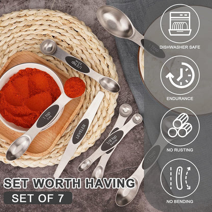 Black Magnetic Measuring Spoons Set