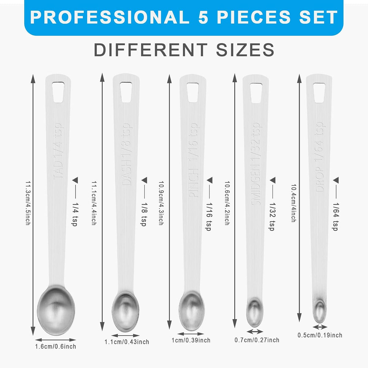 Black Magnetic Measuring Spoons Set