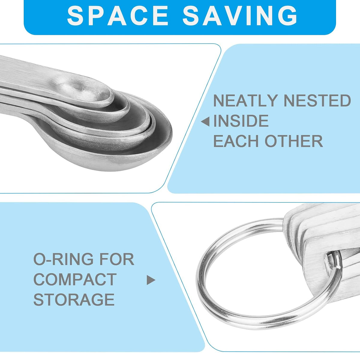 Black Magnetic Measuring Spoons Set