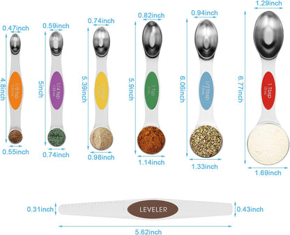 Black Magnetic Measuring Spoons Set