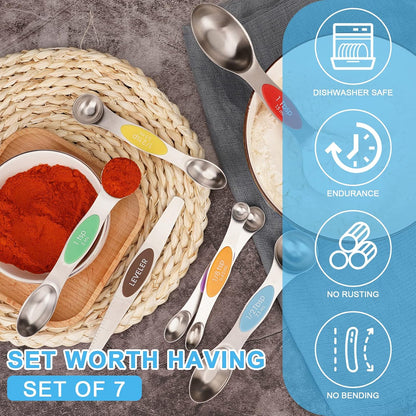 Black Magnetic Measuring Spoons Set