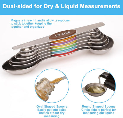 Black Magnetic Measuring Spoons Set