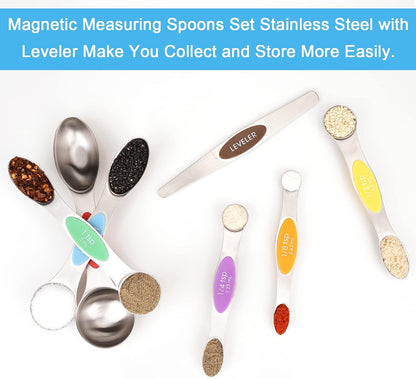 Black Magnetic Measuring Spoons Set
