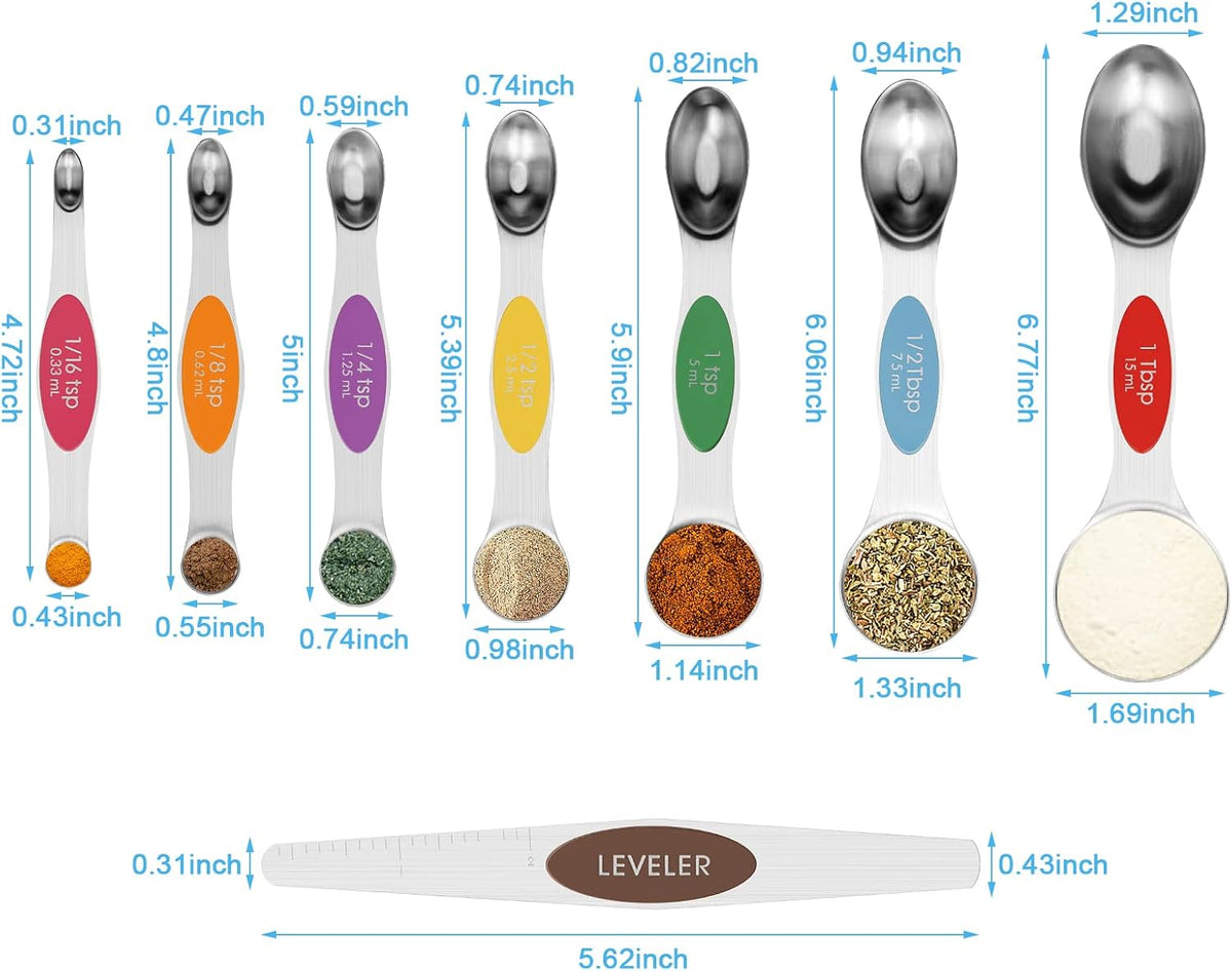 Black Magnetic Measuring Spoons Set