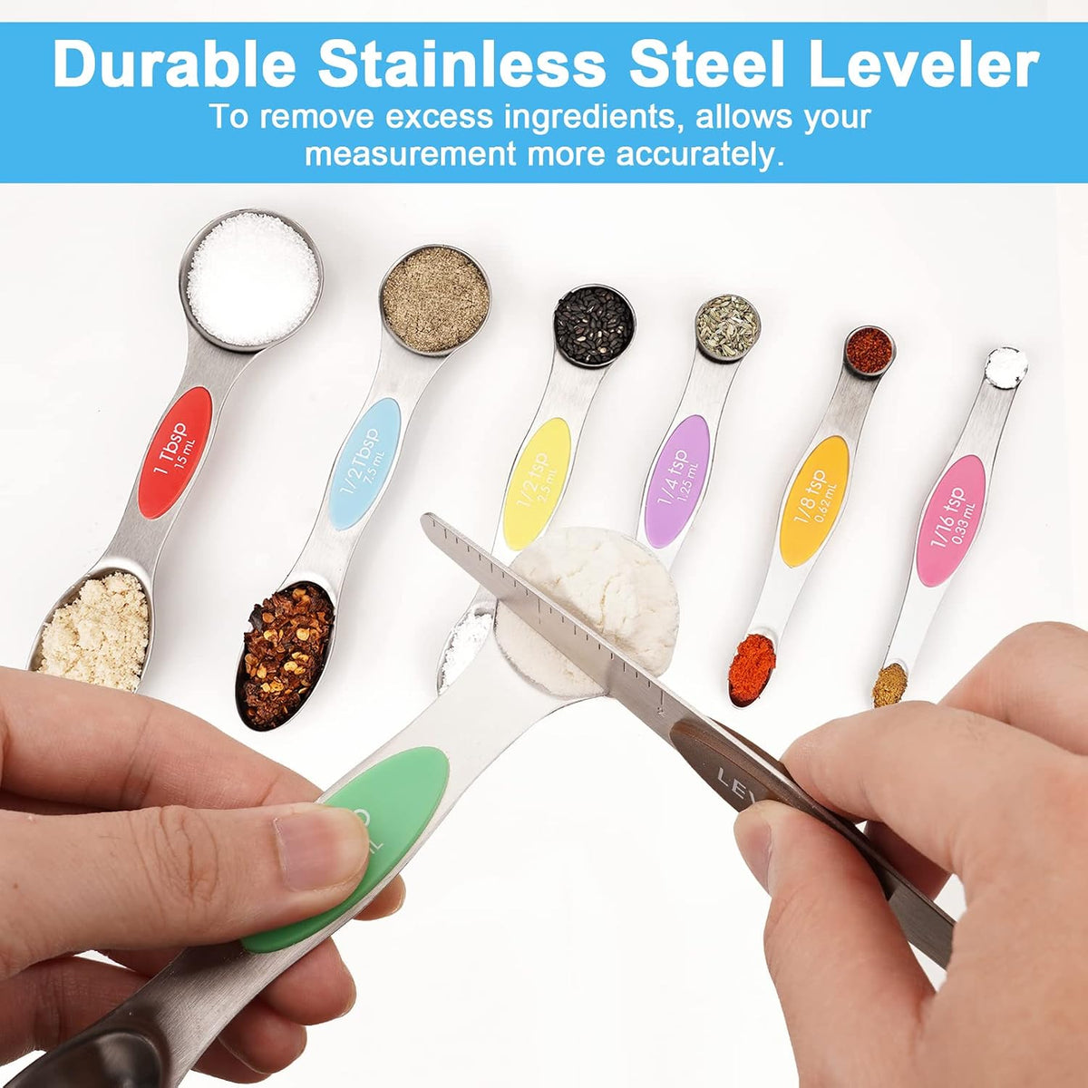 Black Magnetic Measuring Spoons Set