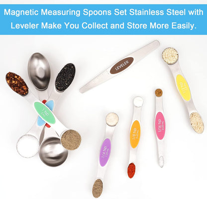 Black Magnetic Measuring Spoons Set