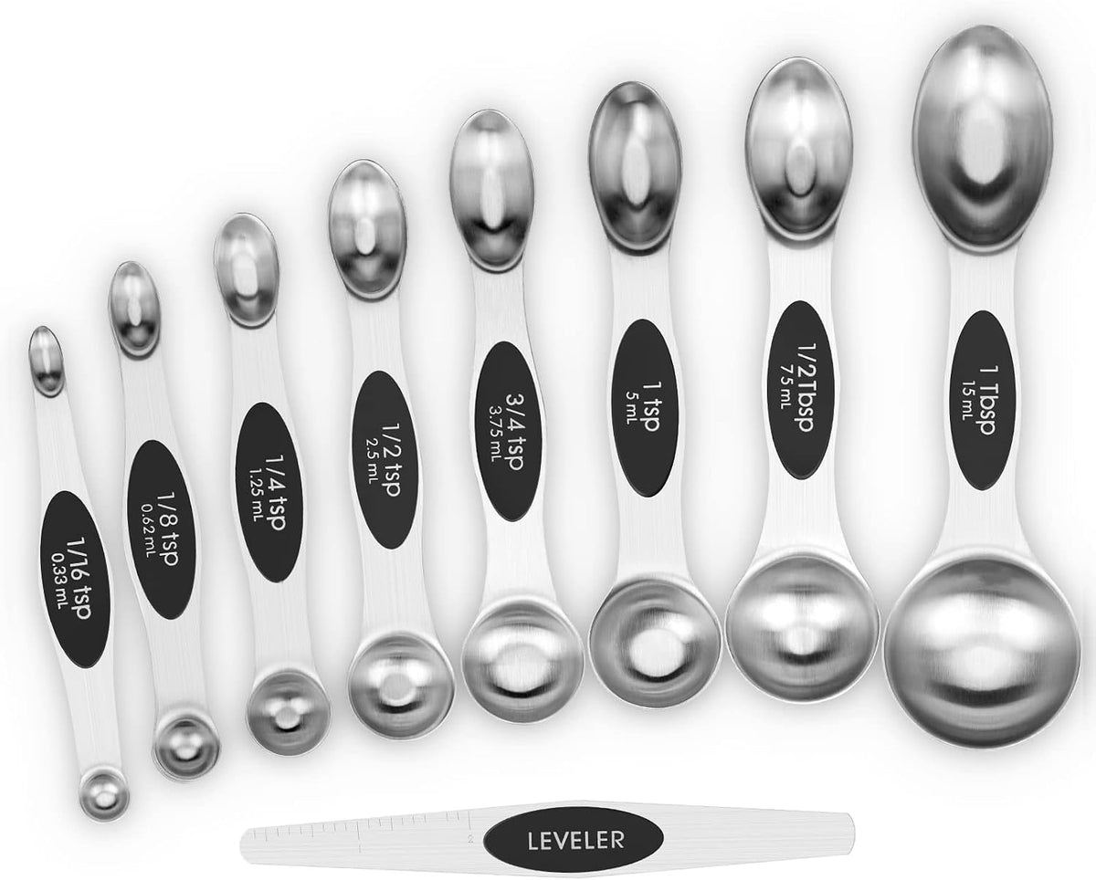 Black Magnetic Measuring Spoons Set