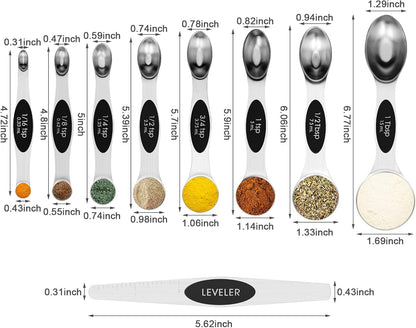 Black Magnetic Measuring Spoons Set