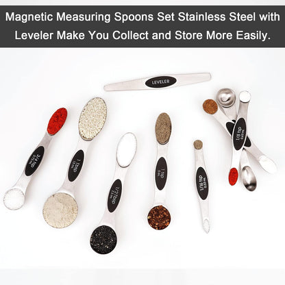Black Magnetic Measuring Spoons Set