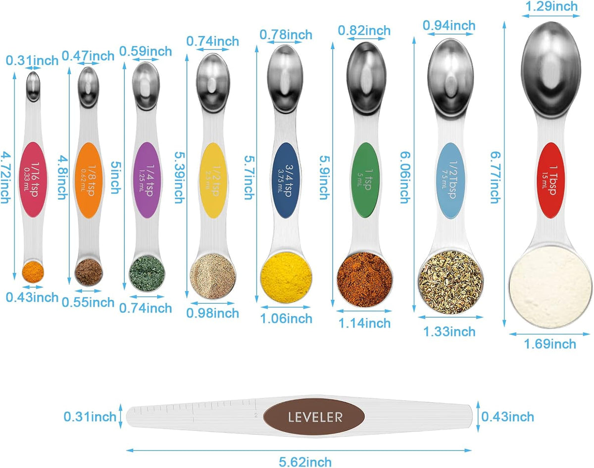 Black Magnetic Measuring Spoons Set