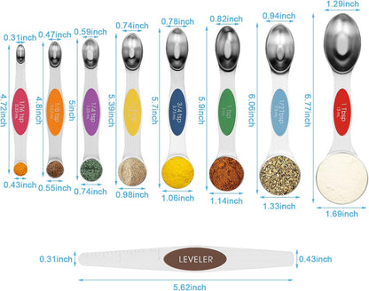 Black Magnetic Measuring Spoons Set