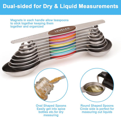 Black Magnetic Measuring Spoons Set