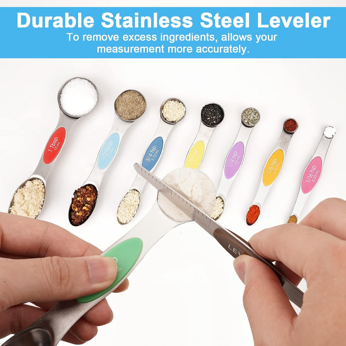 Black Magnetic Measuring Spoons Set