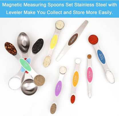 Black Magnetic Measuring Spoons Set