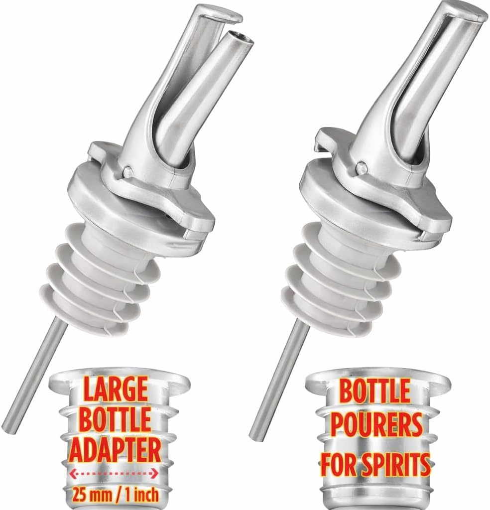 AIRTIGHT Olive Oil Pour Spout for Olive Oil Dispenser - UK Patented Oil Pourer - Hygienic One Handed Open Close Mechanism Keeps Oil Fresh. Dust Caps Cover | Screens Alternative - Green 2 PCs